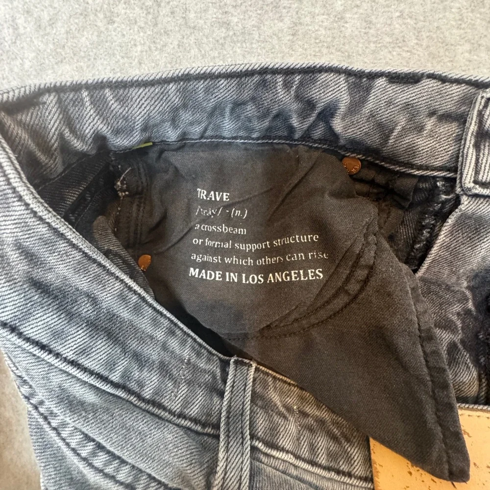 TRAVE Colette Kick Flare Jeans Grey Wash Size 27 Distressed Raw Hem‎ - Picture 5 of 8